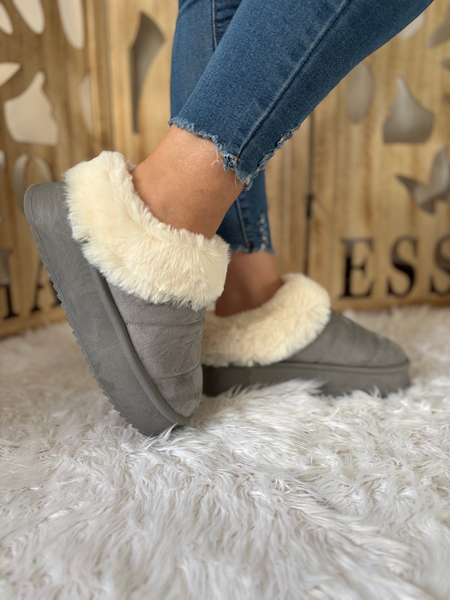 Bottines Grise Fourrée