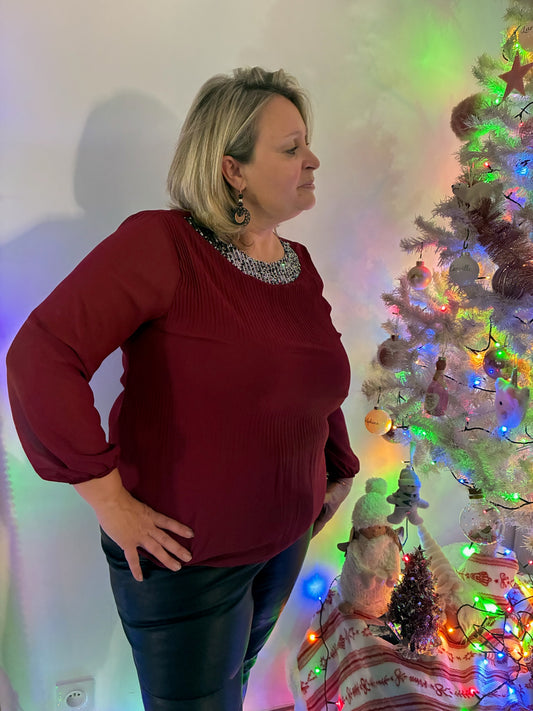 Blouse Plissée Sequin