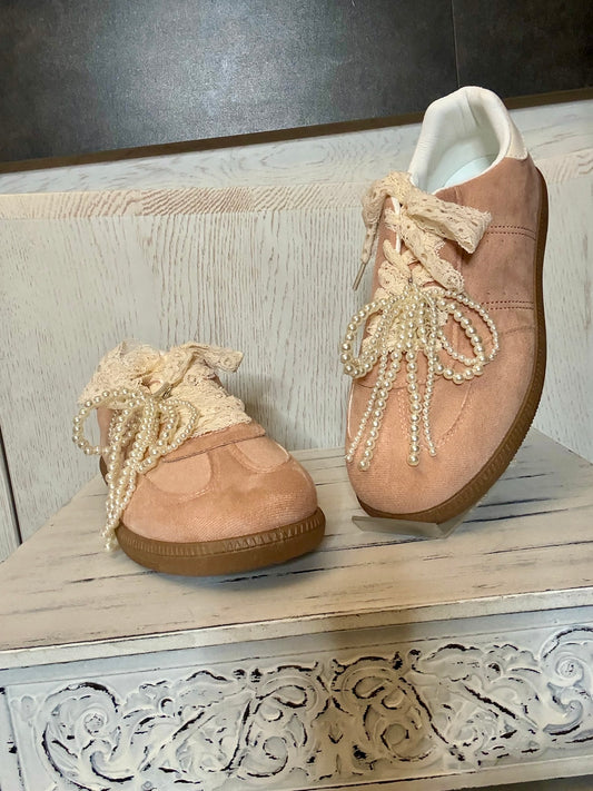 Baskets Perlés Rose