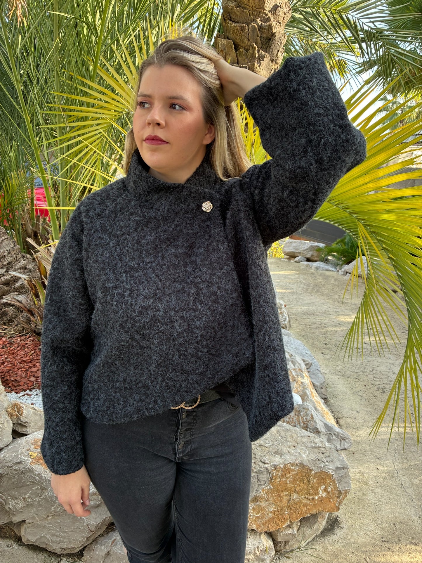 Veste Bouclé à bouton doré