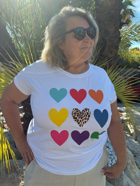 T-shirt Cœur coloré