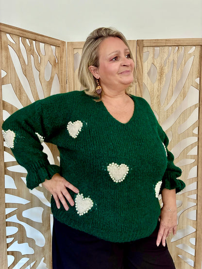 Pull Coeurs Perlés