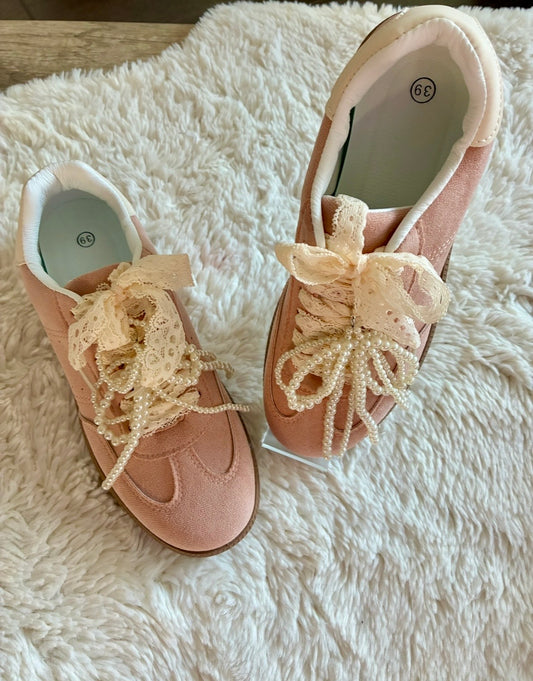 Baskets Perlés Rose