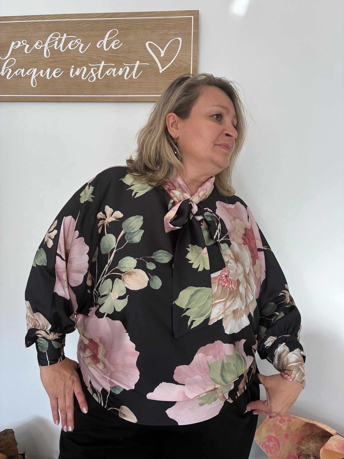 Blouses Satinées Fleurs