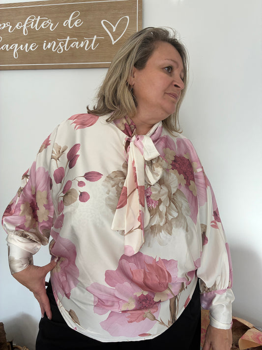 Blouses Satinées Fleurs