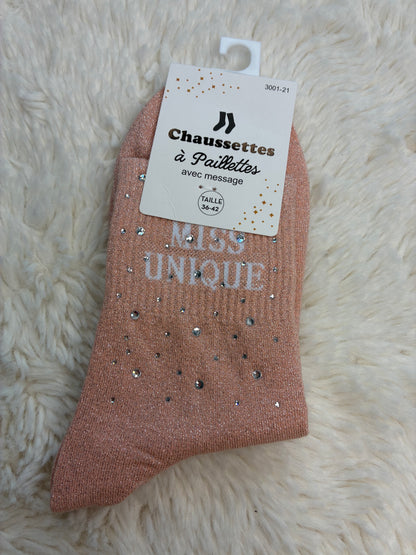 Chaussettes Miss Uniques strassé