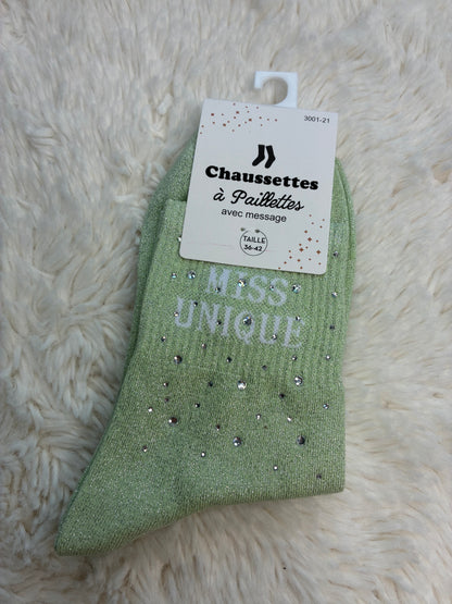 Chaussettes Miss Uniques strassé