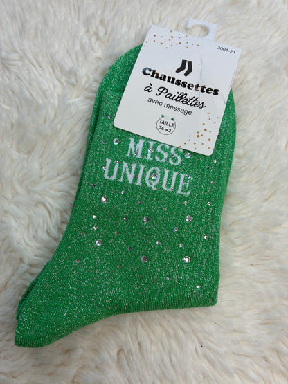 Chaussettes Miss Uniques strassé
